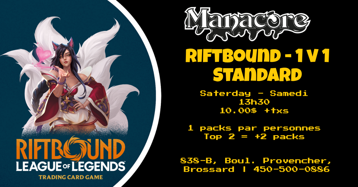 05/09/2026 -  Riftbound Samedis 1v1 - Compétitif